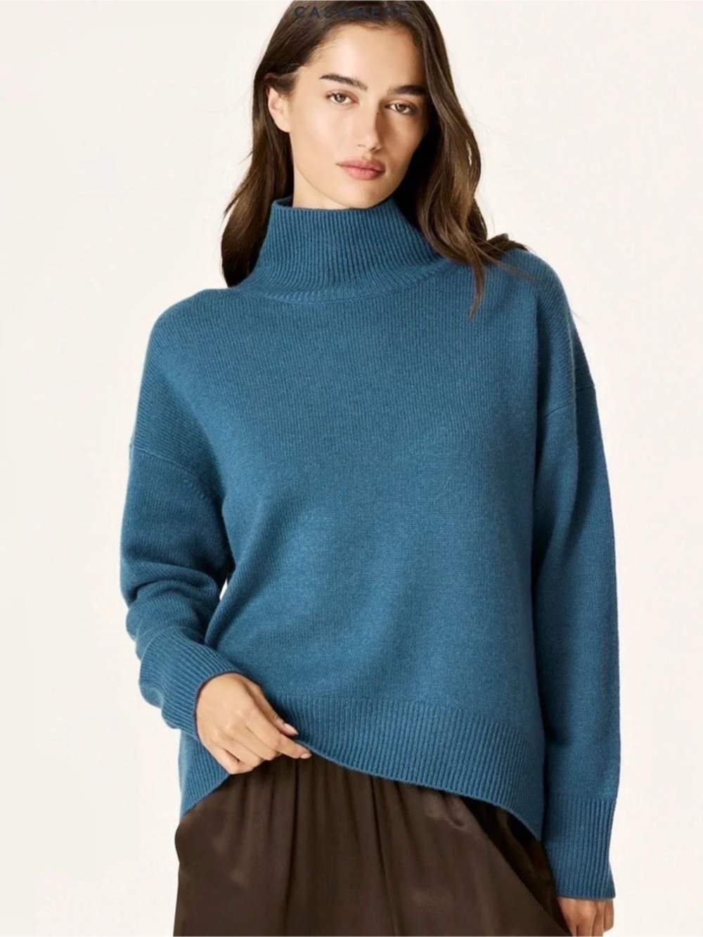 Naked Cashmere Turtleneck Sweater in Green Small